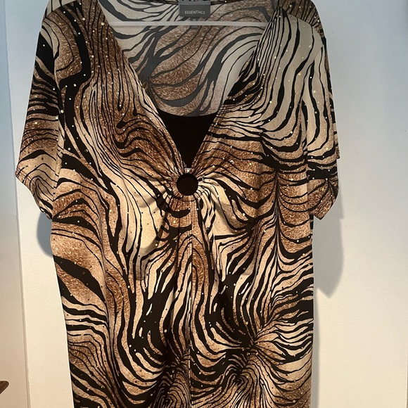 Sparkle 1X Brown/Black Top - Picture 1 of 3